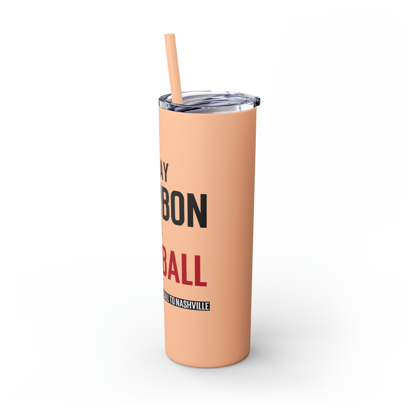 Skinny Tumbler with Straw, 20oz - Broadway Bourbon & Baseball