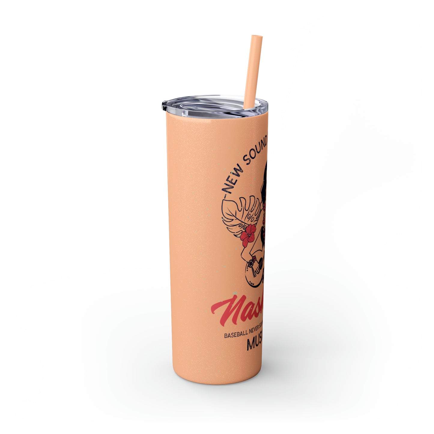 Skinny Tumbler with Straw, 20oz - New Sound of Summer Tropical