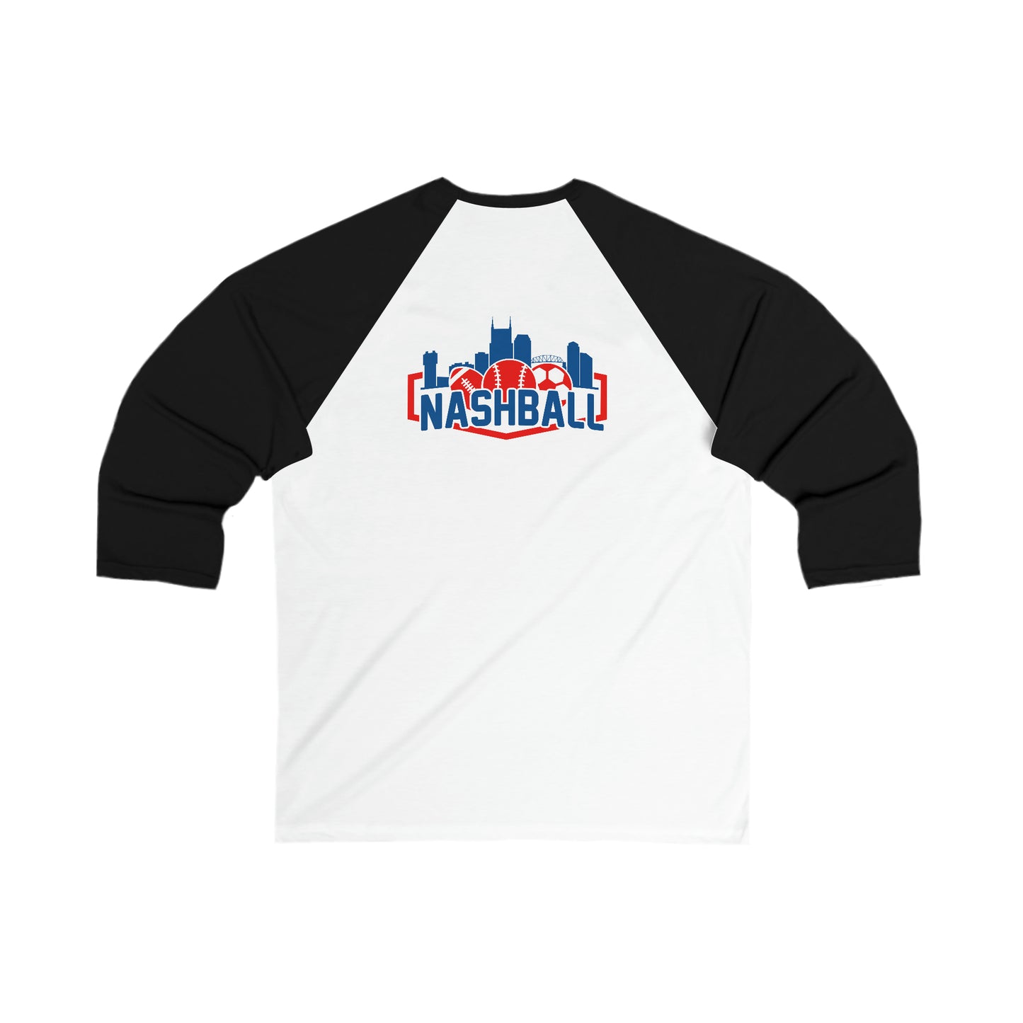 Unisex 3\4 Sleeve Baseball Tee - Bars Guitars & Baseball stars