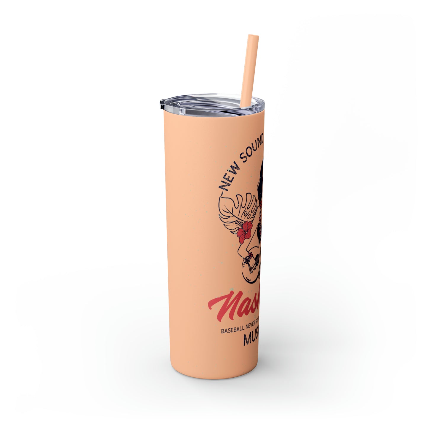 Skinny Tumbler with Straw, 20oz - New Sound of Summer Tropical