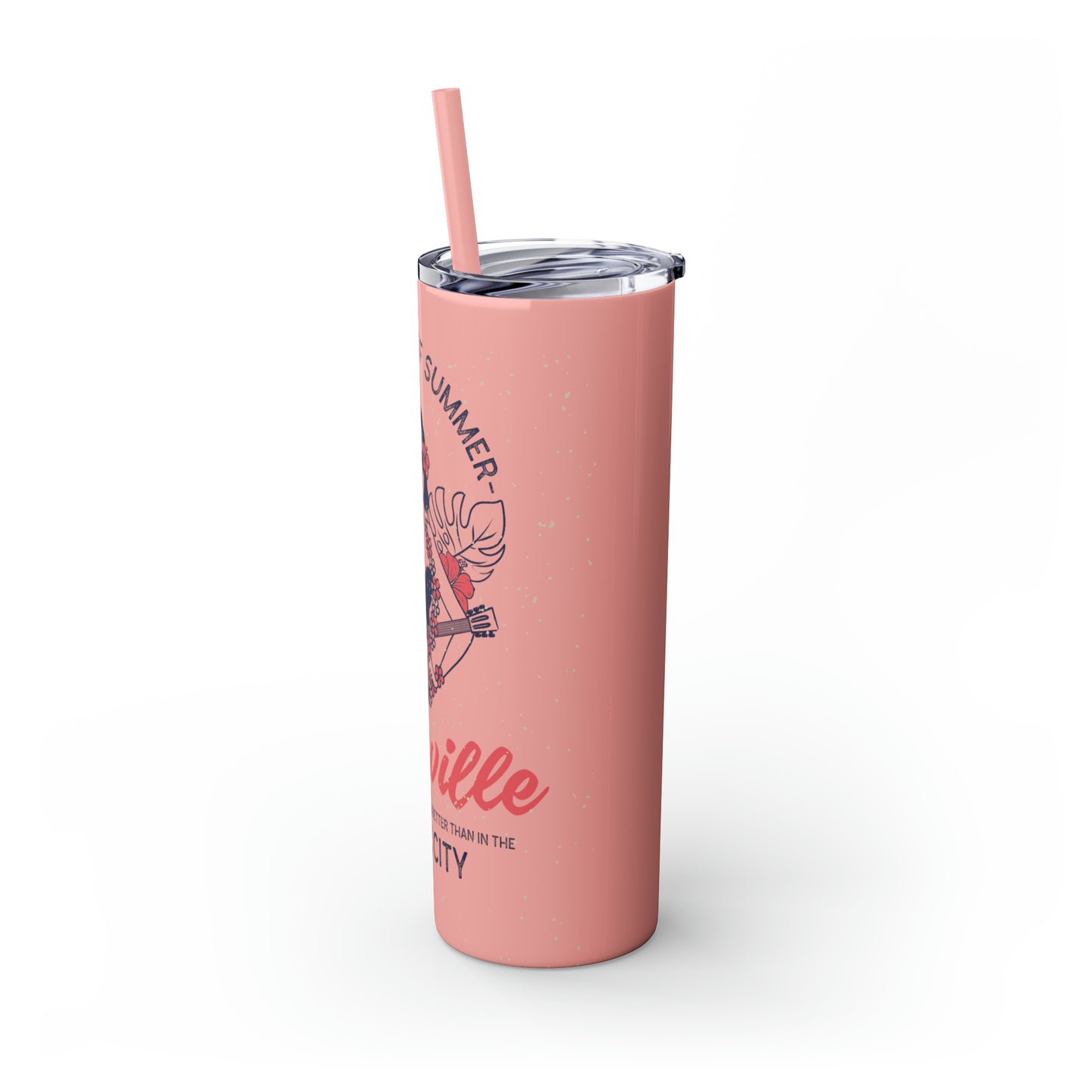 Skinny Tumbler with Straw, 20oz - New Sound of Summer Tropical