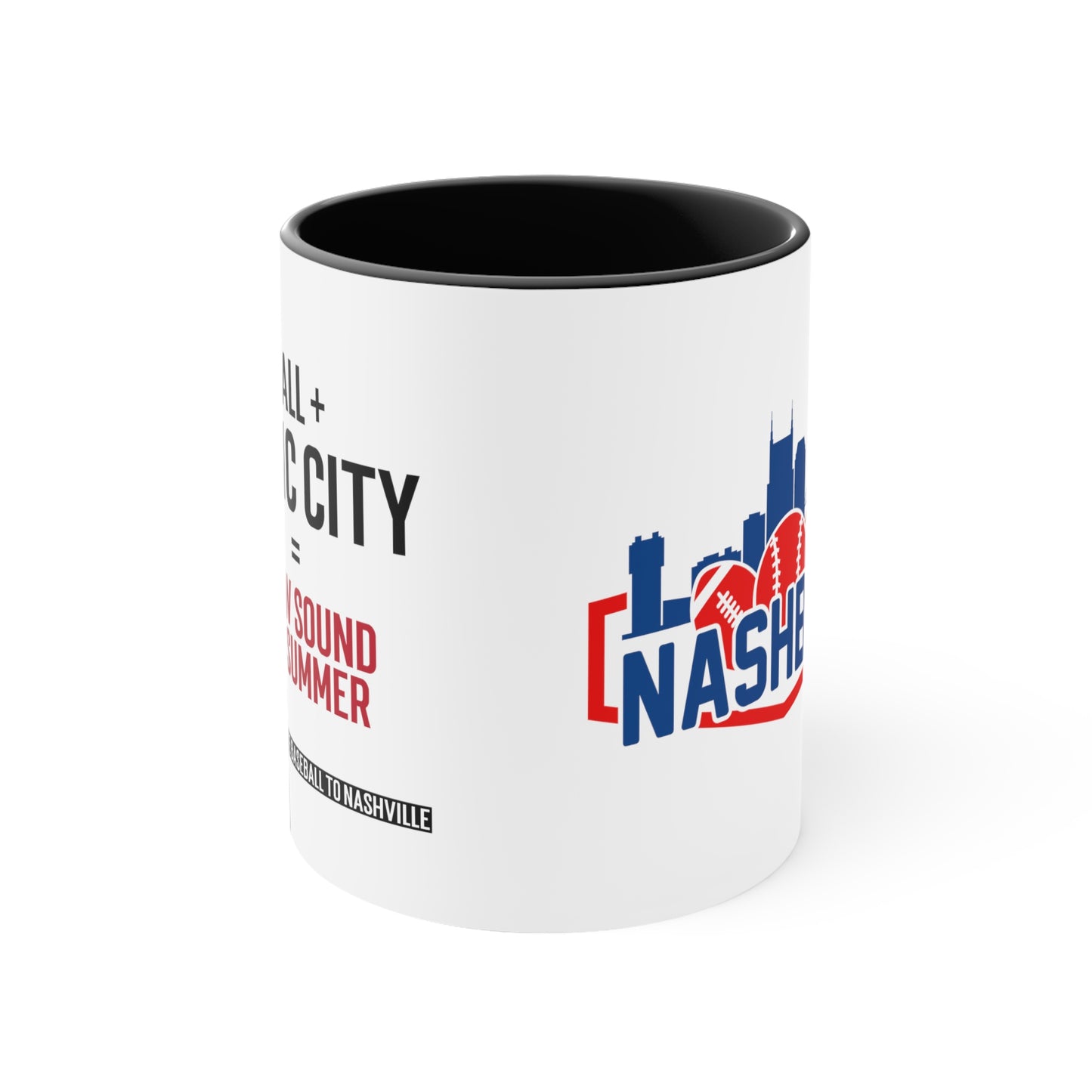 Accent Coffee Mug, 11oz - Baseball + Music City = New Sound of Summer