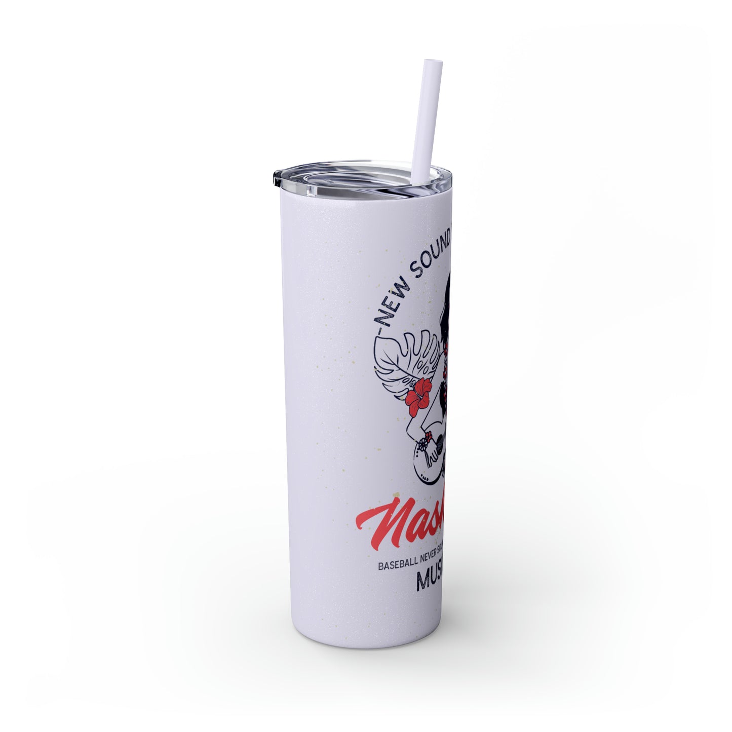 Skinny Tumbler with Straw, 20oz - New Sound of Summer Tropical