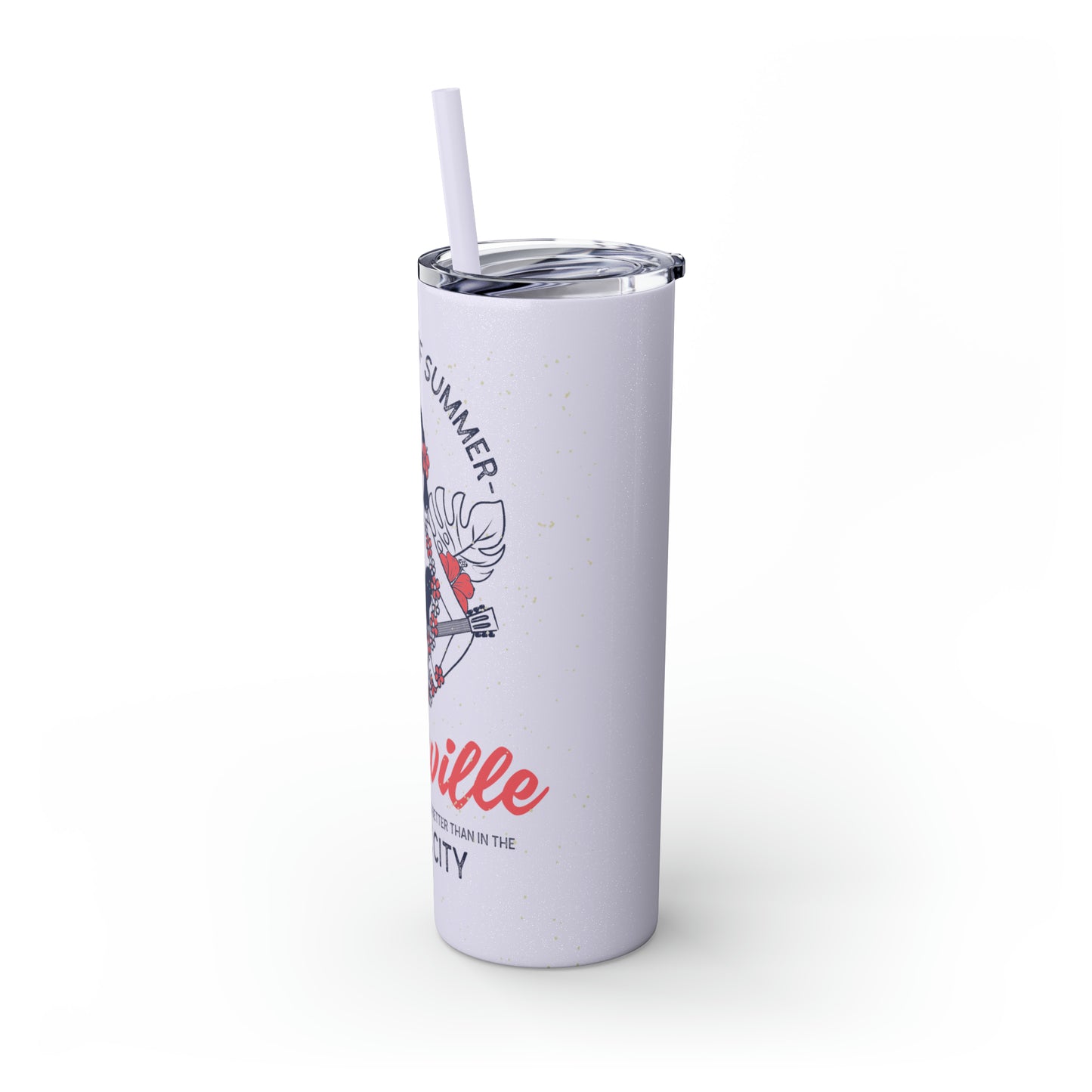 Skinny Tumbler with Straw, 20oz - New Sound of Summer Tropical