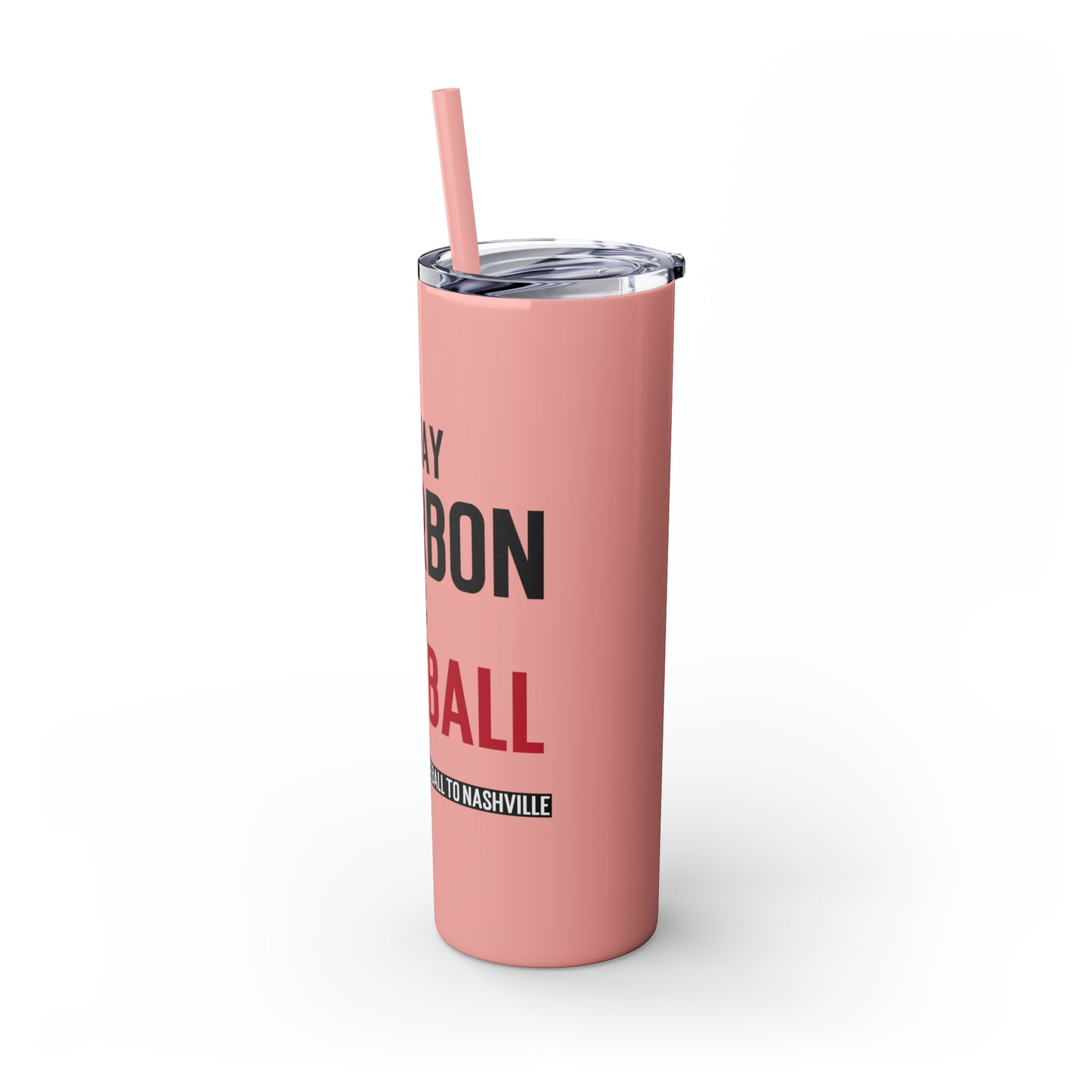 Skinny Tumbler with Straw, 20oz - Broadway Bourbon & Baseball