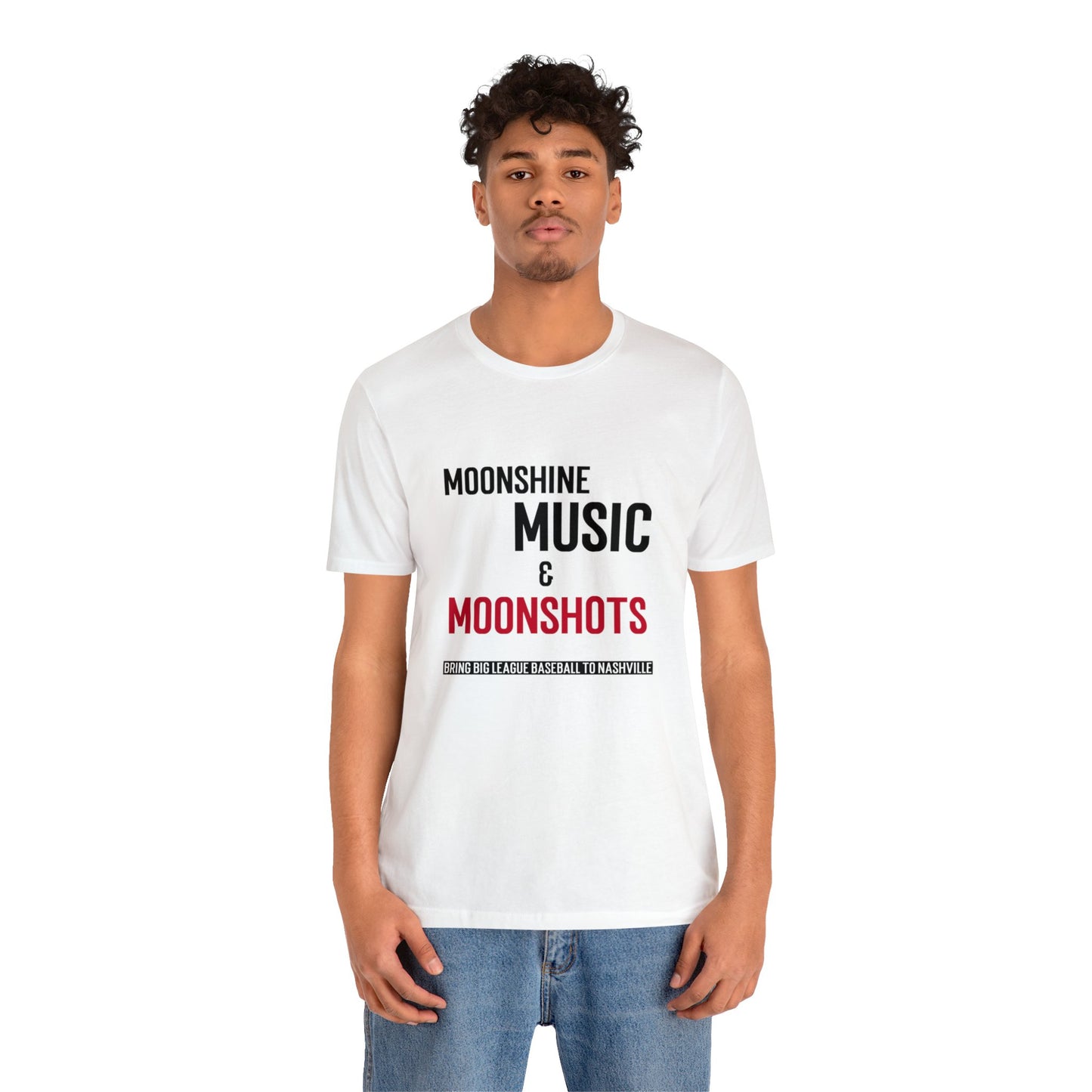 Unisex Jersey Short Sleeve Tee - Moonshine, Music & Moonshots